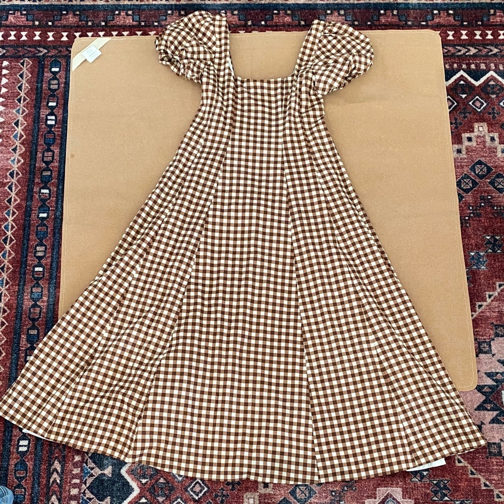 Show Me Your MuMu Brown Checkered Midi Dress